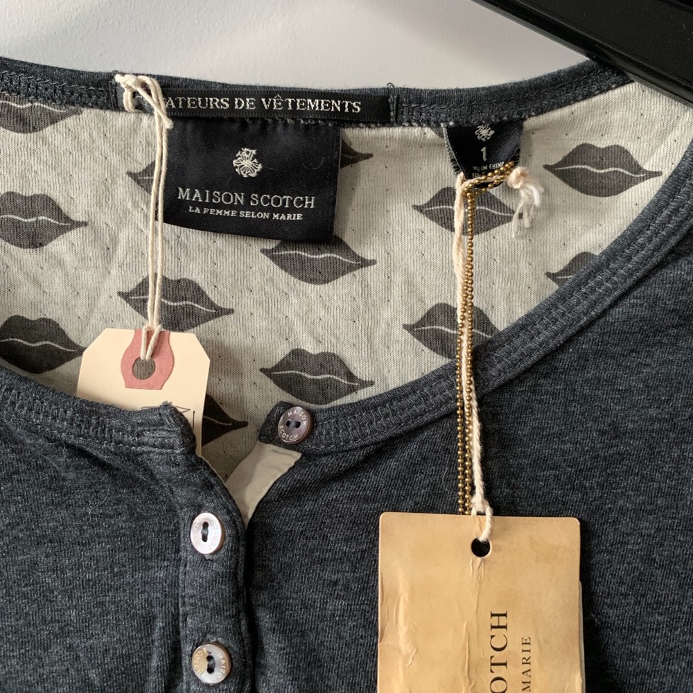NWT Scotch and Soda Henry Neck long sleeve t-shirt